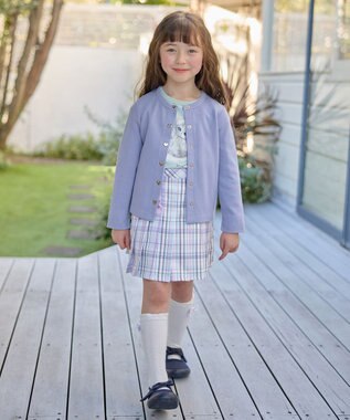 ANY KIDS スナップボタン フレンチ カーディガン サックスブルー