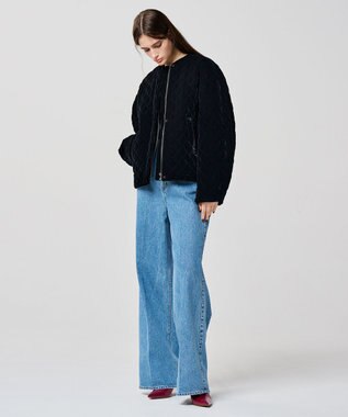 uncrave ベロア キルティング ブルゾン（uncrave WHITE） ブラック