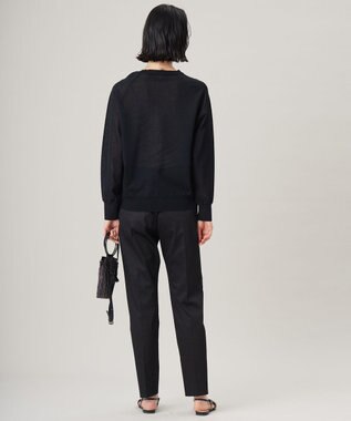 自由区 S 【UVカット・接触冷感・洗える】コットンサテンテーパード パンツ ブラック