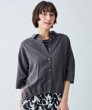 ANY ヨーロピアンリネンハーフスリーブシャツ スレート