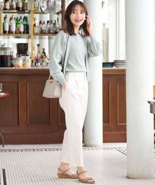 ANY SIS 【UVケア・接触冷感・撥水】クールタッチミラクルガード テーパード パンツ オフホワイト