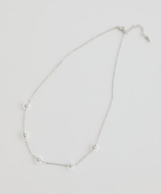 earth music&ecology ビーズフラワーネックレス Silver