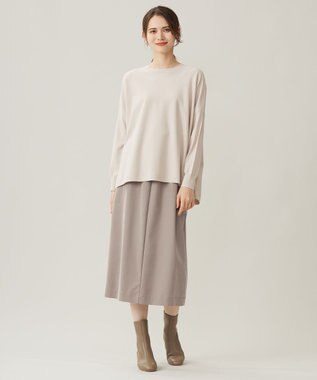 自由区 L 【洗える】ソフトレーヨンツイル スカート モカ