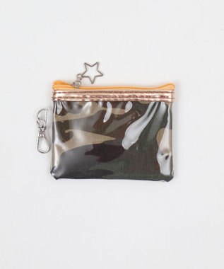 WEGO 総柄メタルクリアポーチ カーキ