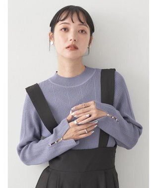 earth music&ecology 袖パールハイネックリブプルオーバー