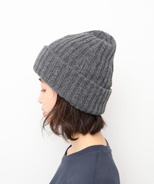 WHITE MAILS 【UNISEX】WOOL PAPER DOUBLE KNIT リブビーニー グレー