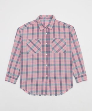WEGO チェックBIGシャツ ピンク
