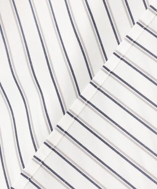 ANY SIS S 【洗える】クロップド シャツ オフベースストライプ