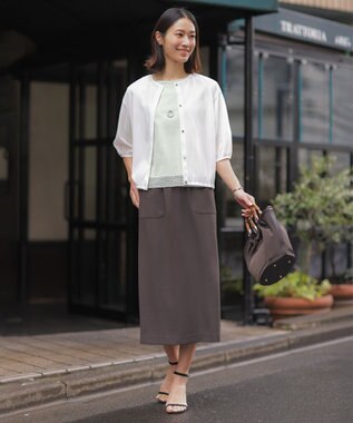 J.PRESS LADIES S 【一枚で着映え】コットンスムース レース カットソー ライトミント系