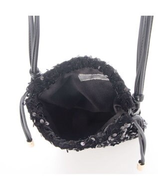 UNBILLION カシュカシュ cachecache / スパンコール巾着ミニショルダーバッグ ブラック