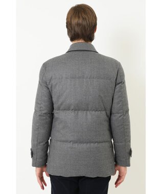 DAKS ウールフラノミドル丈ジャケット グレー