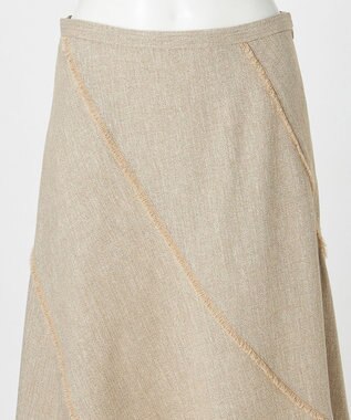 23区 【GOLD LABEL】リネンツイル フリンジ フレアスカート ベージュ系