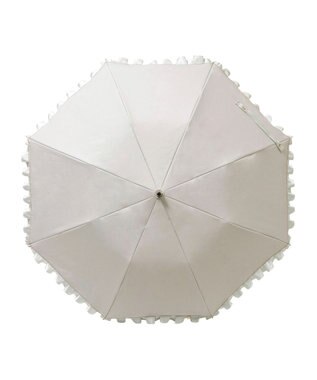 MOONBAT 【一級遮光/晴雨兼用】LANVIN en Bleu (ランバン オン ブルー)  折りたたみ日傘 シャイニーフリル 遮光 遮熱 UV キャメル