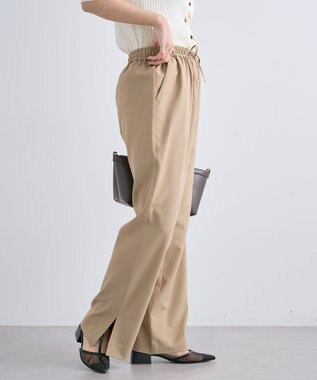 Green Parks 裾スリットイージーフレアパンツ Beige