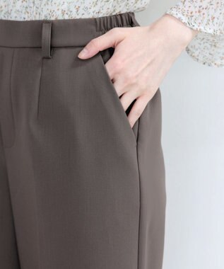 Tiaclasse L 【新色追加・洗える】センタープレスワイドパンツ モカ