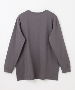 ANY L 【洗濯機可/接触冷感/UVケア】オーガビッツロングスリーブTシャツ チャコール×ロゴ