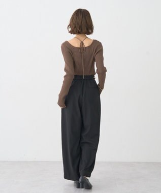 earth music&ecology 【2WAY】ウエストタブタックパンツ Gray