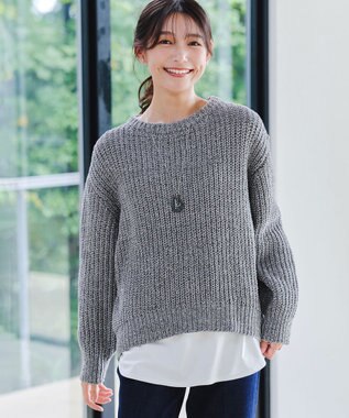 Tiaclasse 【洗える】MIXモールニットプルオーバー チャコールグレー