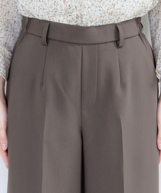 Tiaclasse L 【新色追加・洗える】センタープレスワイドパンツ モカ