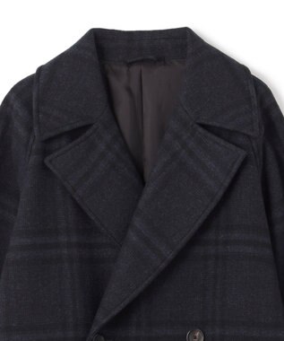JOSEPH HOMME PLAID MELTON COAT ネイビー系3