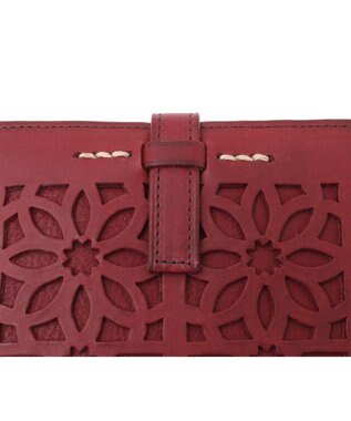 genten カットワーク 二つ折り財布 ワイン