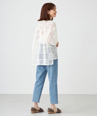 SHARE PARK LADIES オーバーサイズレースシャツ アイボリー系