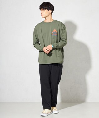 SHARE PARK MENS 【UNISEX】UVカット アートコラボロングTシャツ〈CAMP〉（L・XLサイズ） カーキ