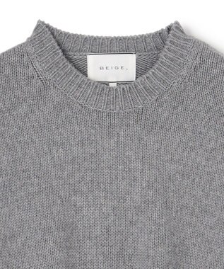 BEIGE， 【洗える・VERY NaVY12月号掲載】CHESTER / フェイクファークルーネックニット Md.Gray
