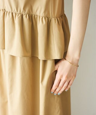 #Newans 【洗える】ラウンドフリルワンピース キャメル