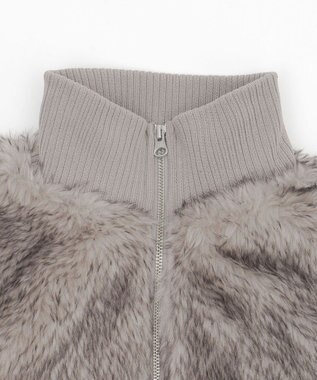 WEGO 【25年秋冬新作】フェイクファーショートブルゾン グレーその他