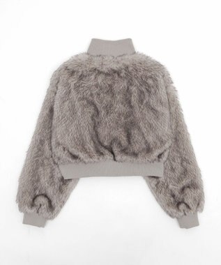 WEGO 【25年秋冬新作】フェイクファーショートブルゾン グレーその他