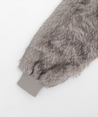 WEGO 【25年秋冬新作】フェイクファーショートブルゾン グレーその他