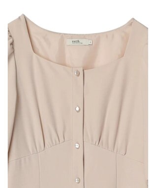 earth music&ecology フロントボタン裾フレアワンピース Beige