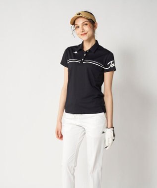 FILA GOLF／marie claire 【Kappa】切り替え半袖ポロシャツ ブラック