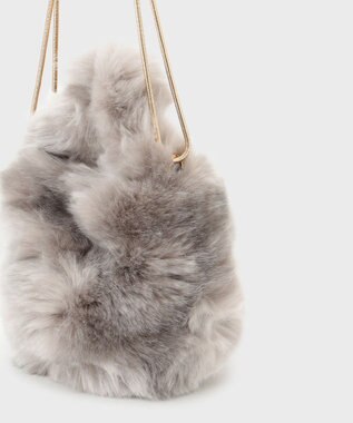 GRACE CONTINENTAL a point etcフェイクファーミニバッグ ライトグレー