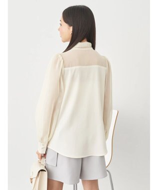 earth music&ecology シアードッキングブラウス Ivory