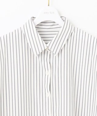 ANY SIS S 【洗える】クロップド シャツ オフベースストライプ