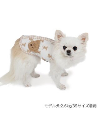 PET PARADISE ペットパラダイス くまちゃん 接触冷感 背中開き タンクトップ 小型犬 ホワイト×ブラウン