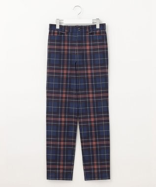 23区GOLF フレンチシックなスタイリングに！【WOMEN】チェック柄 テーパードパンツ ネイビー系3