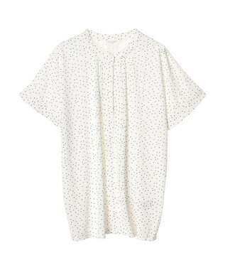Green Parks ２ｗａｙ　フレンチスリーブ釦付ブラウソー Dot