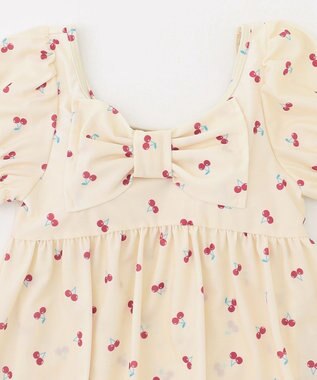 ANY KIDS 総柄 セパレート水着 エクリュ×ピンク（サクランボ）