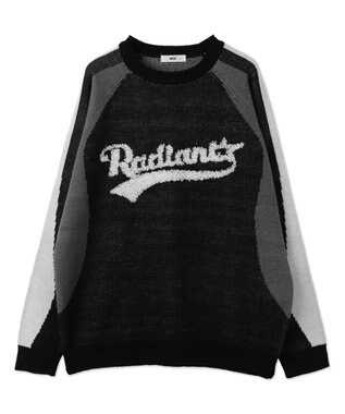 WEGO サガラロゴ配色BIGニットプルオーバー ブラック