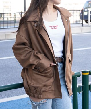 WEGO スウェードポンチジャケット ベージュ