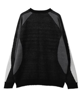 WEGO サガラロゴ配色BIGニットプルオーバー ブラック