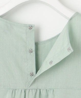 J.PRESS LADIES 【洗える】ラミーポプリン クルーネック ブラウス ミント系