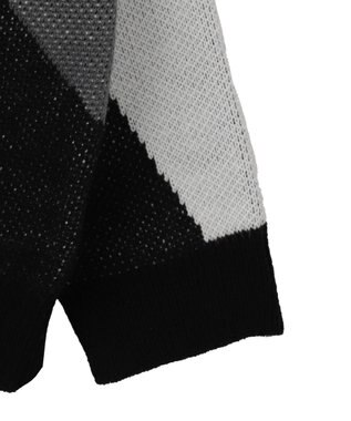 WEGO サガラロゴ配色BIGニットプルオーバー ブラック