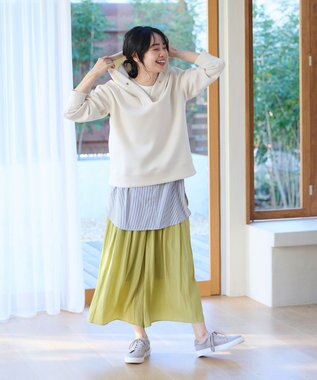 ANY 【洗濯機可能・ウエストゴム】リラックススカーチョ ピスタチオ