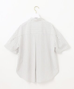 ANY SIS S 【洗える】クロップド シャツ オフベースストライプ