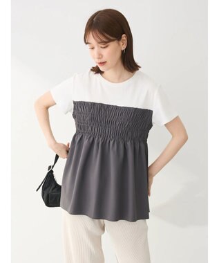 Green Parks シャーリングサテンドッキングプルオーバー Charcoal Gray