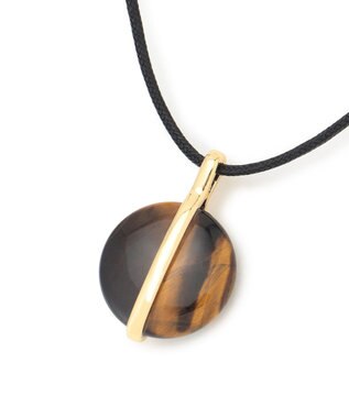 23区 ラウンドストーン ネックレス ダークブラウン系